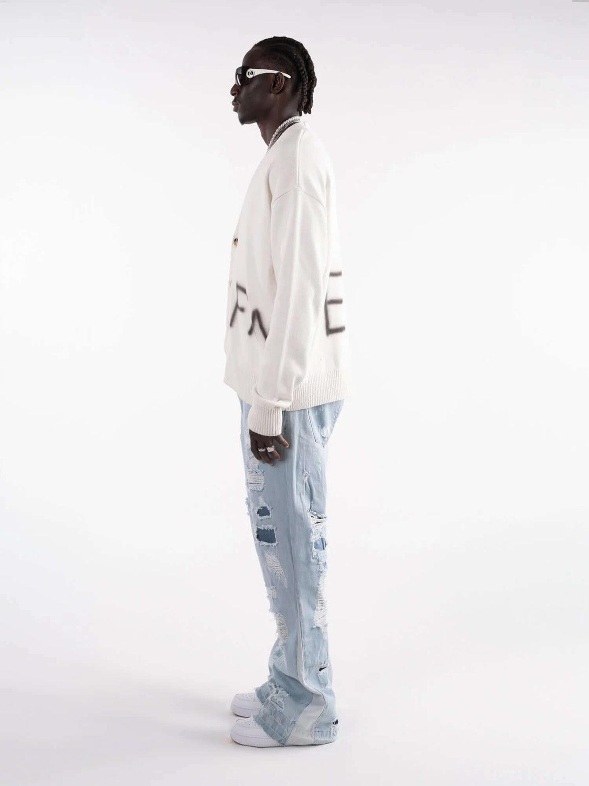 Destroyed Jeans – FINELLI baggy jeans men, detail 2