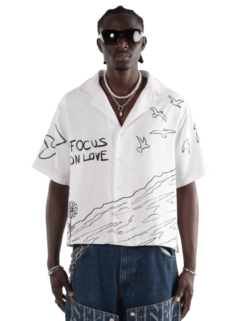 Focus On Love Summer Shirt – FINELLI oversized summer shirt, front view