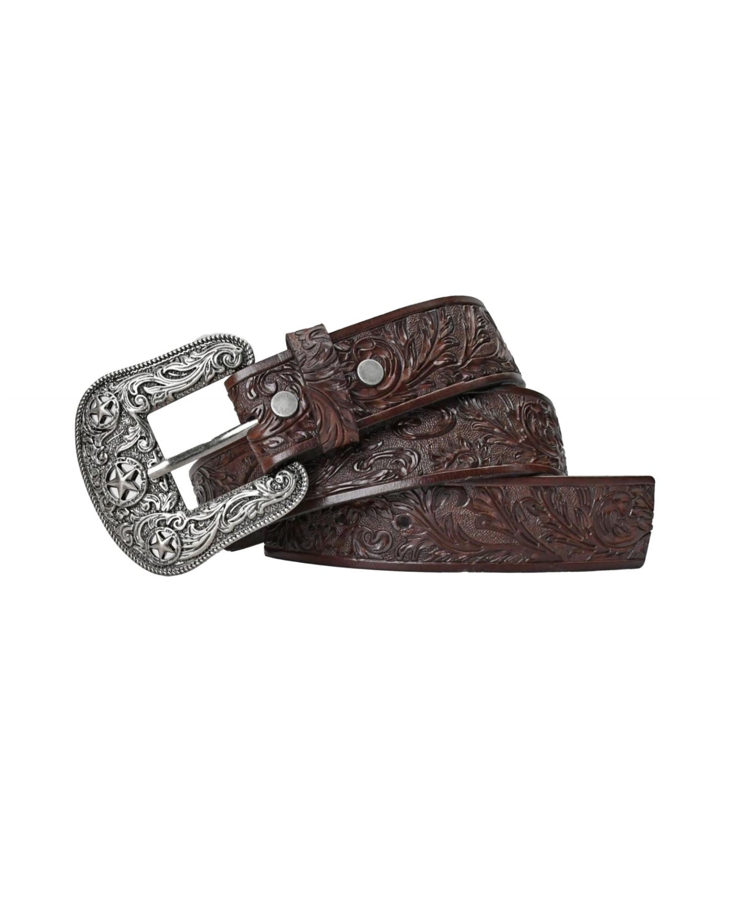 Dark Brown Star Pin Buckle Belt
