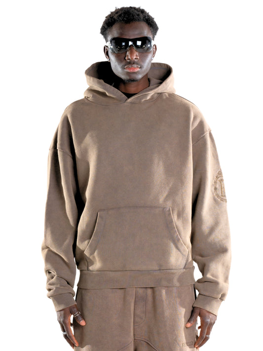 "F" Horse Hoodie Brown