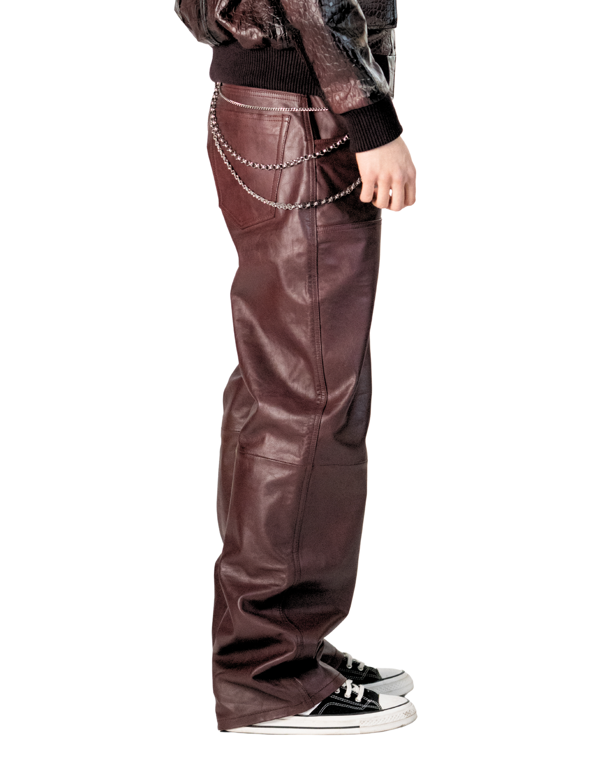 RED LEATHER PANTS – FINELLI genuine leather pants, detail 3