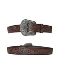 Dark Brown Star Pin Buckle Belt