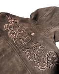 Suede embroidery jacket Brown