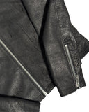 Black Fur Collar Buffalo Leather Jacket