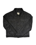 FINELLI Waxed Studded Denim Jacket Black