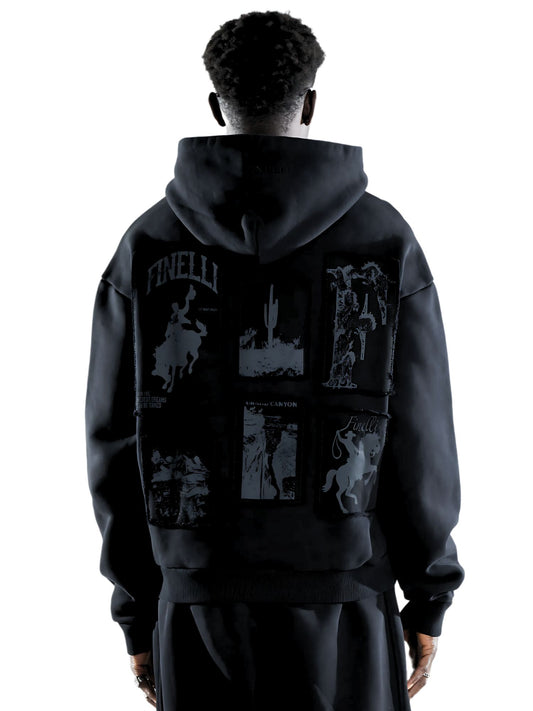 Wild West Zipper Hoodie Black