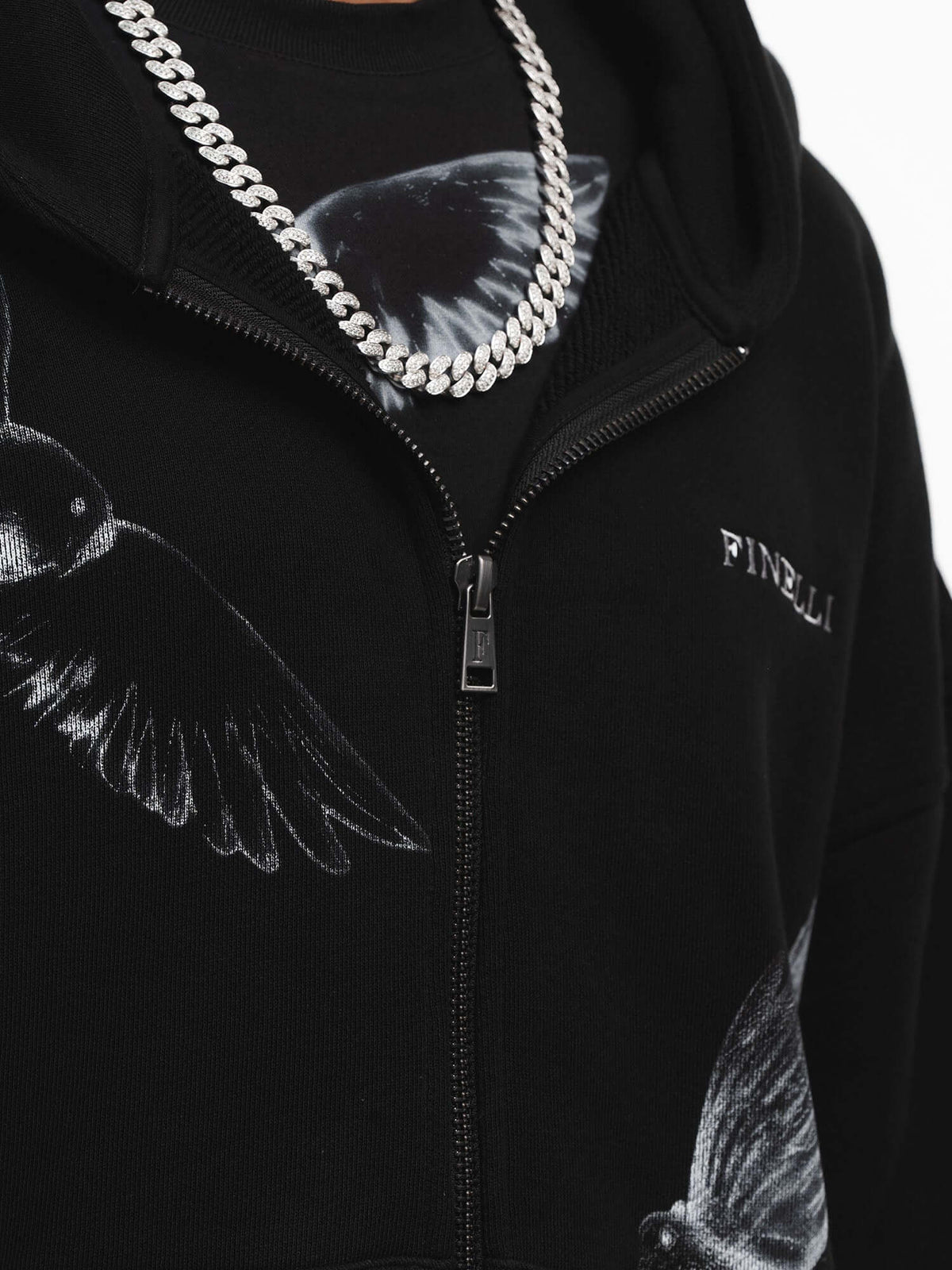 Birds Zipper Hoodie – FINELLI zip hoodie, detail 5
