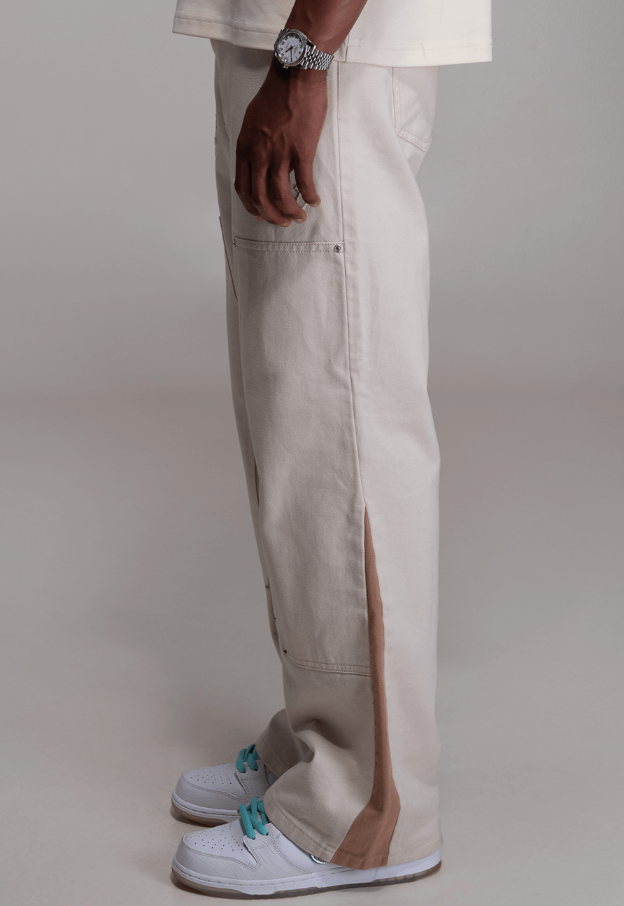 Cream White Carpenter Jeans – FINELLI baggy jeans men, detail 2