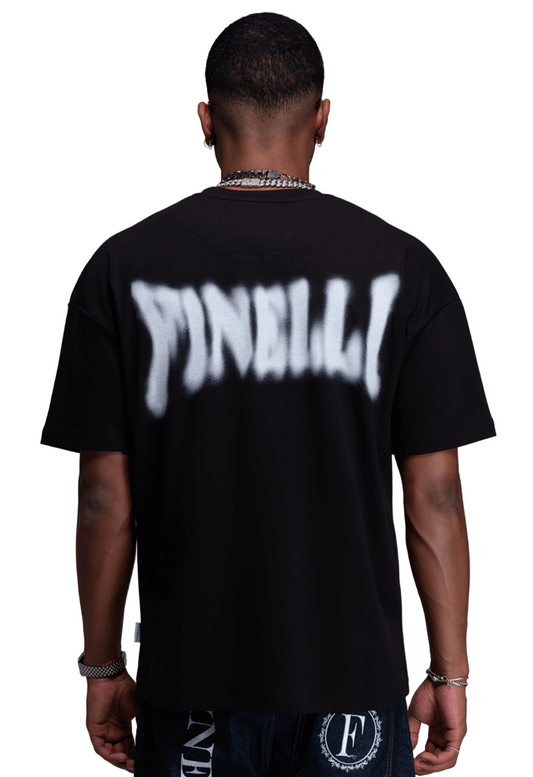 FINELLI Distorted Black Logo T-Shirt