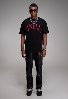 Faux Leather Carpenter Pants – FINELLI baggy jeans men, back view