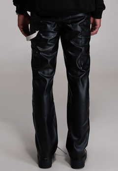 Faux Leather Carpenter Pants – FINELLI baggy jeans men, detail 3