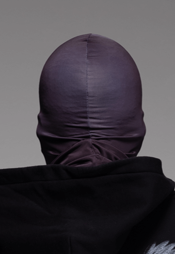 Balaclava Maske Black/White – FINELLI logo balaclava, back view