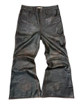Brown Flared Leather Pants