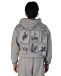 Wild West Zipper Hoodie Light Grey
