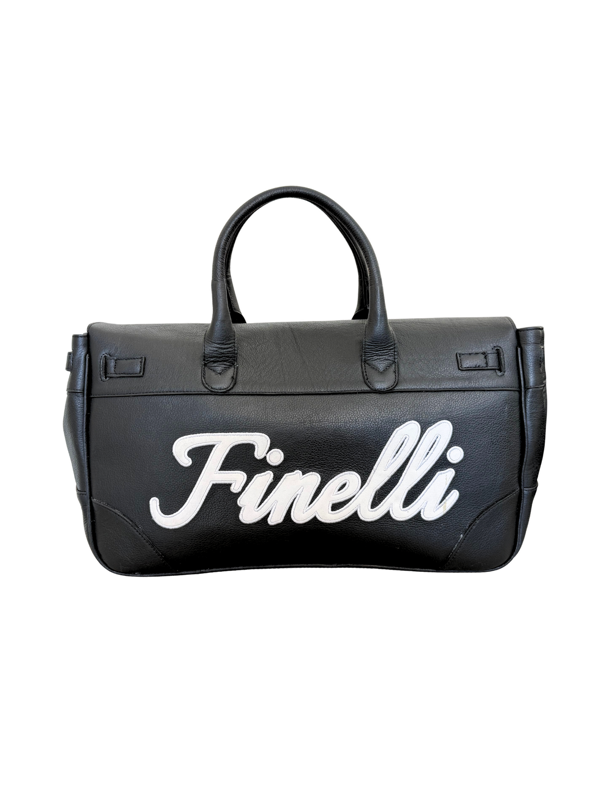 Leather Duffle Bag – FINELLI genuine leather weekender, back view