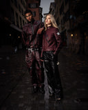 Red sprayed Leather Pants