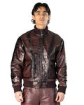 Croc Pattern Leather Jacket