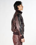Croc Pattern Leather Jacket