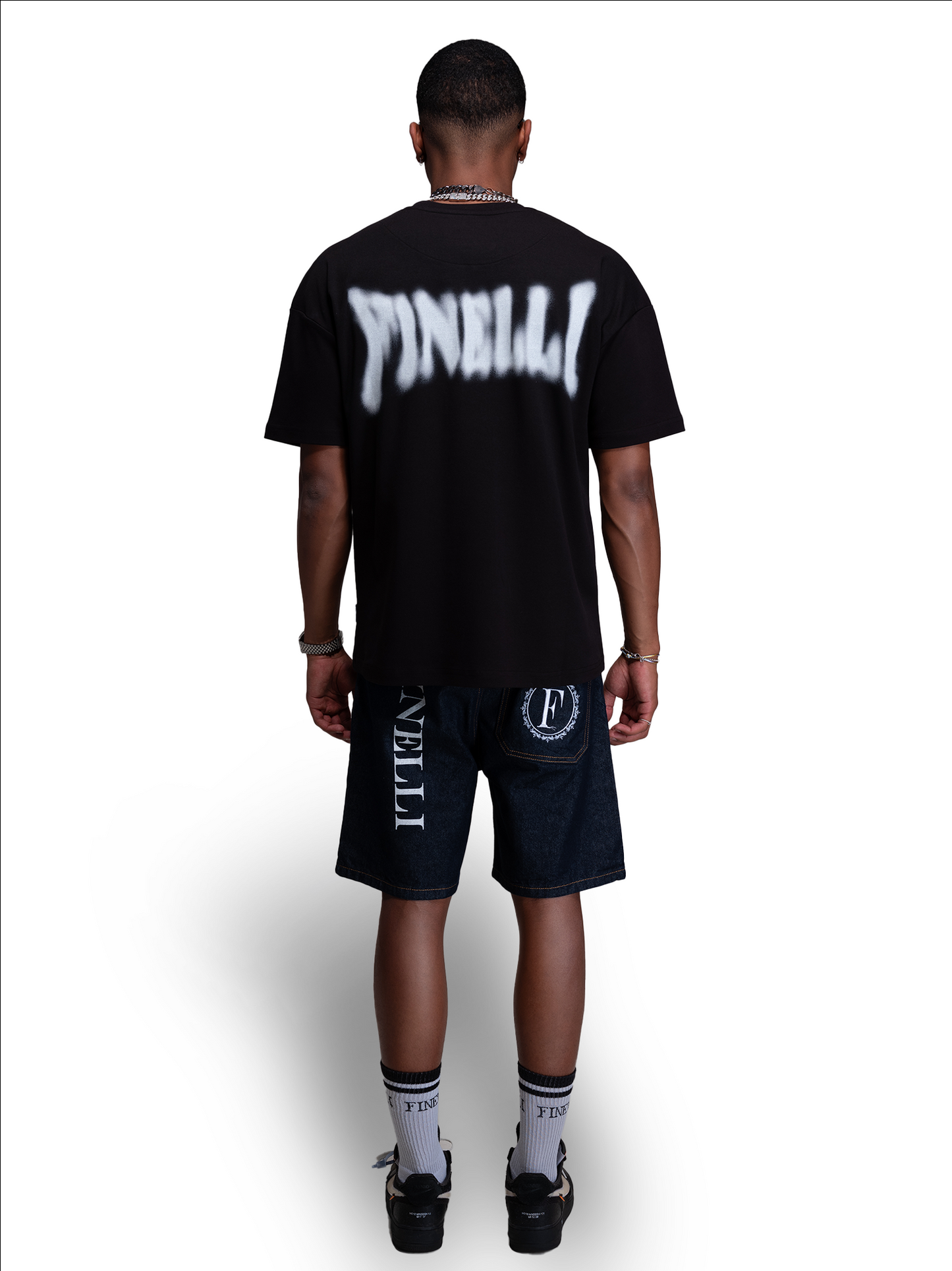 FINELLI Distorted Black Logo T-Shirt