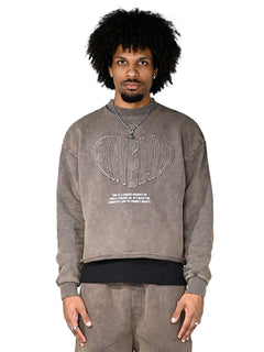 Heart Crewneck Brown – FINELLI heavyweight crewneck, front view
