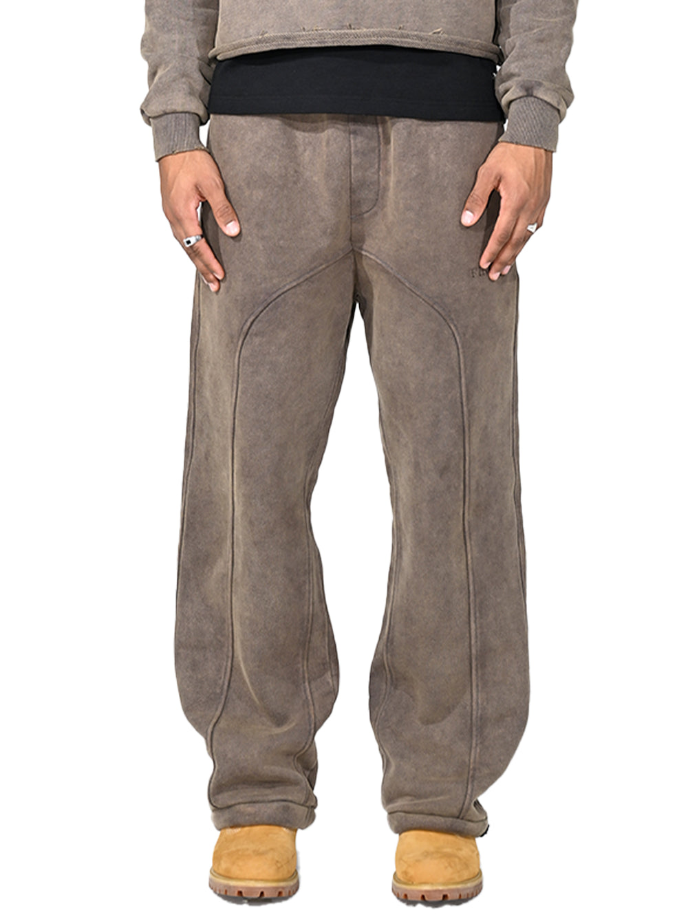 Washed Baggy Sweatpants Brown