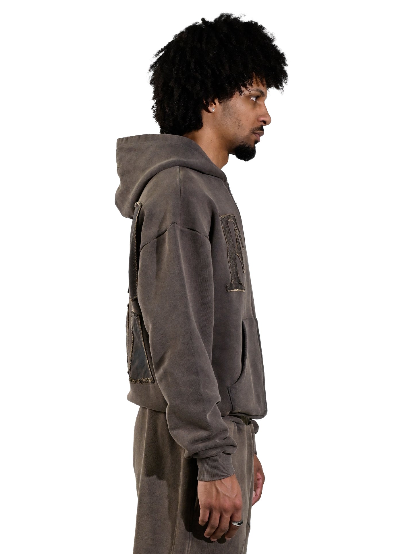 Wild West Zipper Hoodie Brown