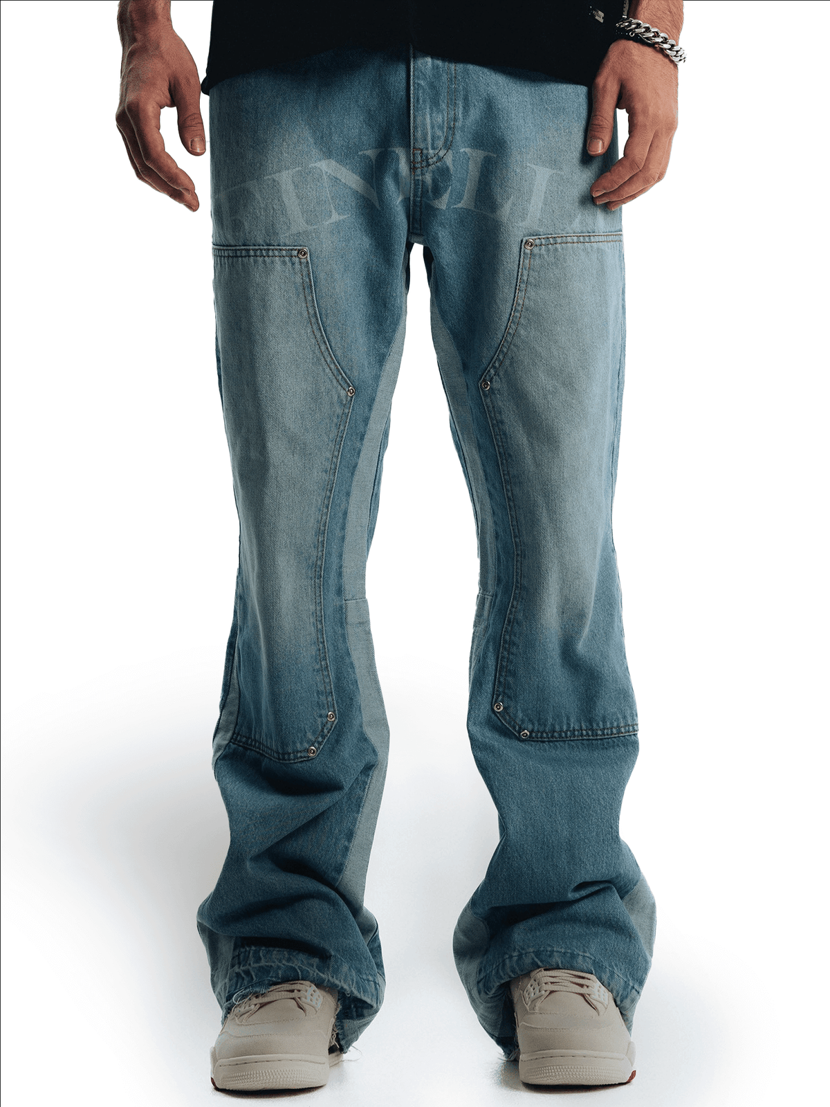 Flared Carpenter Jeans – FINELLI baggy jeans men, front view
