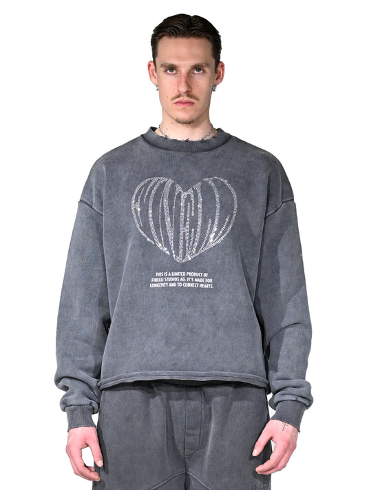 Diamond Heart Crewneck Grey