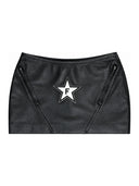 FINELLI Black Leather Skirt – Vorderseite auf weissem Hintergrund