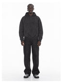 Black Wild Leather Hoodie – Lamin, Vorderansicht, Ganzkörper