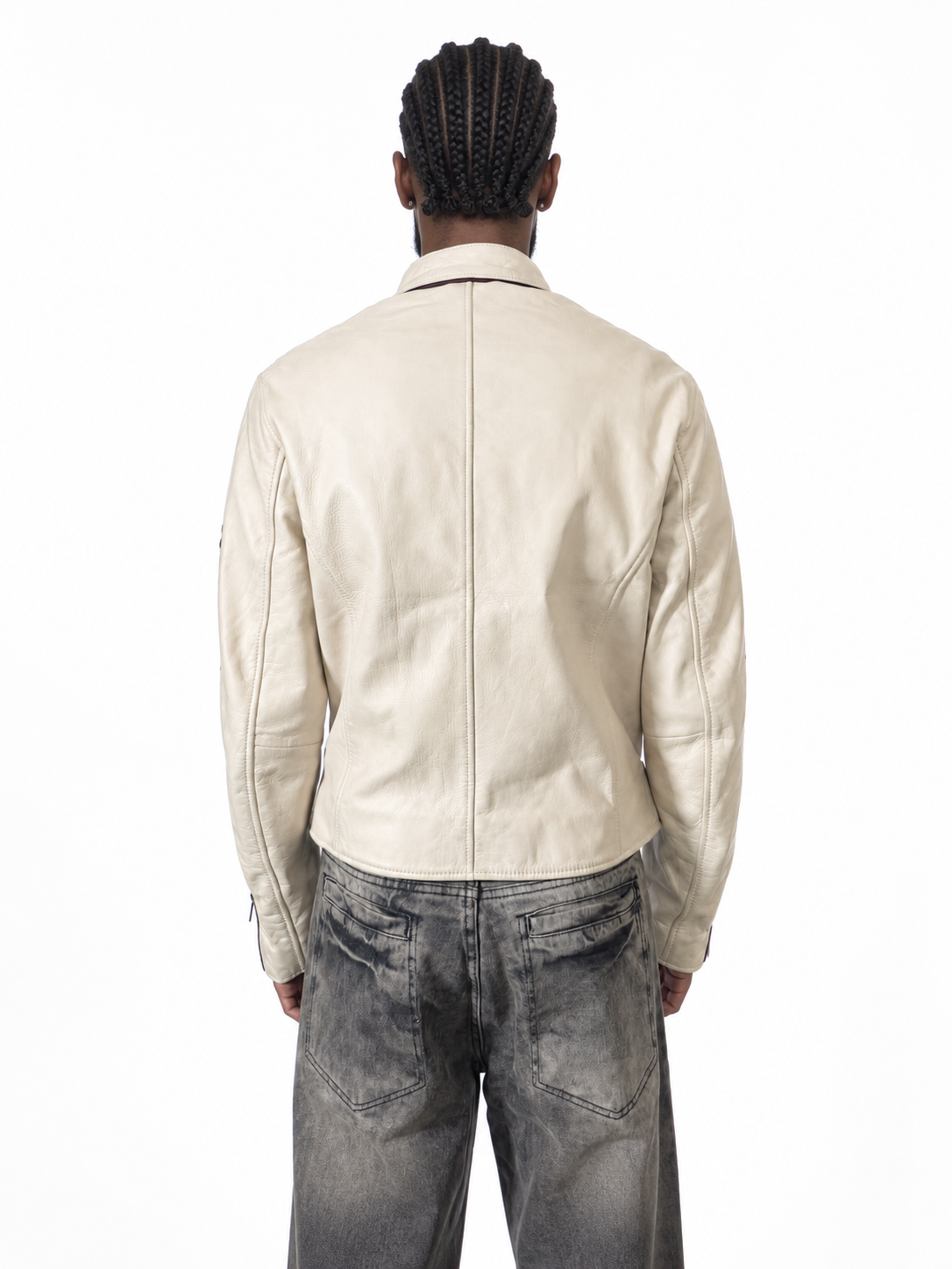 Red Leather Star Jacket – Lamin, Rückenansicht
