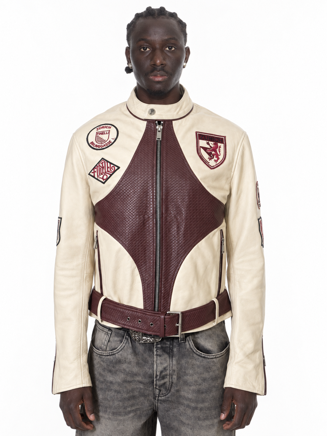 Red Leather Star Jacket – Lamin, Detailansicht