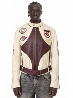 Red Leather Star Jacket – Lamin, Detailansicht