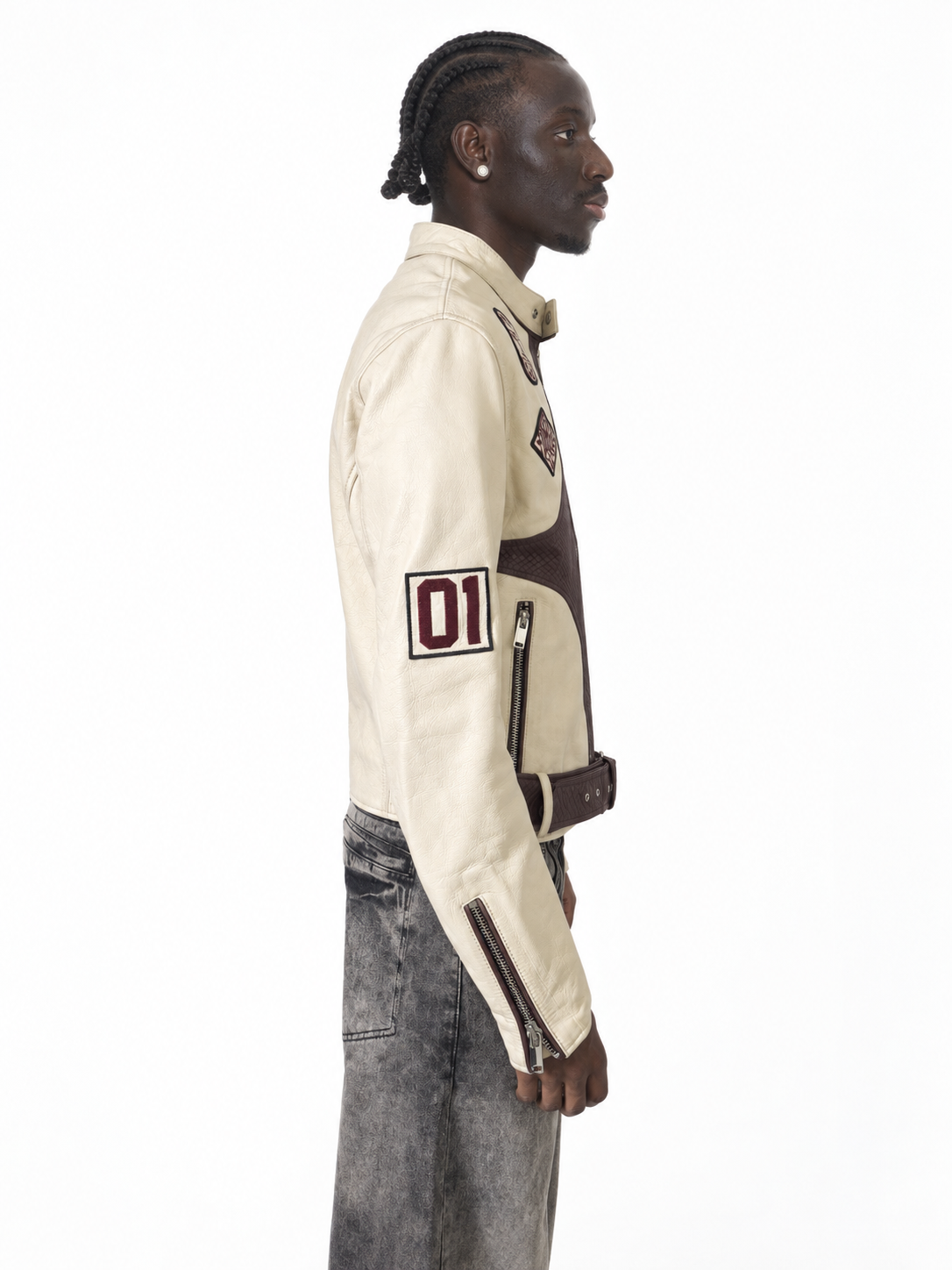 Red Leather Star Jacket – Lamin, Seitenansicht