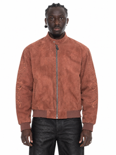 Suede embroidery jacket Salmon – Lamin, zweite Vorderansicht, gerade Kataloghaltung