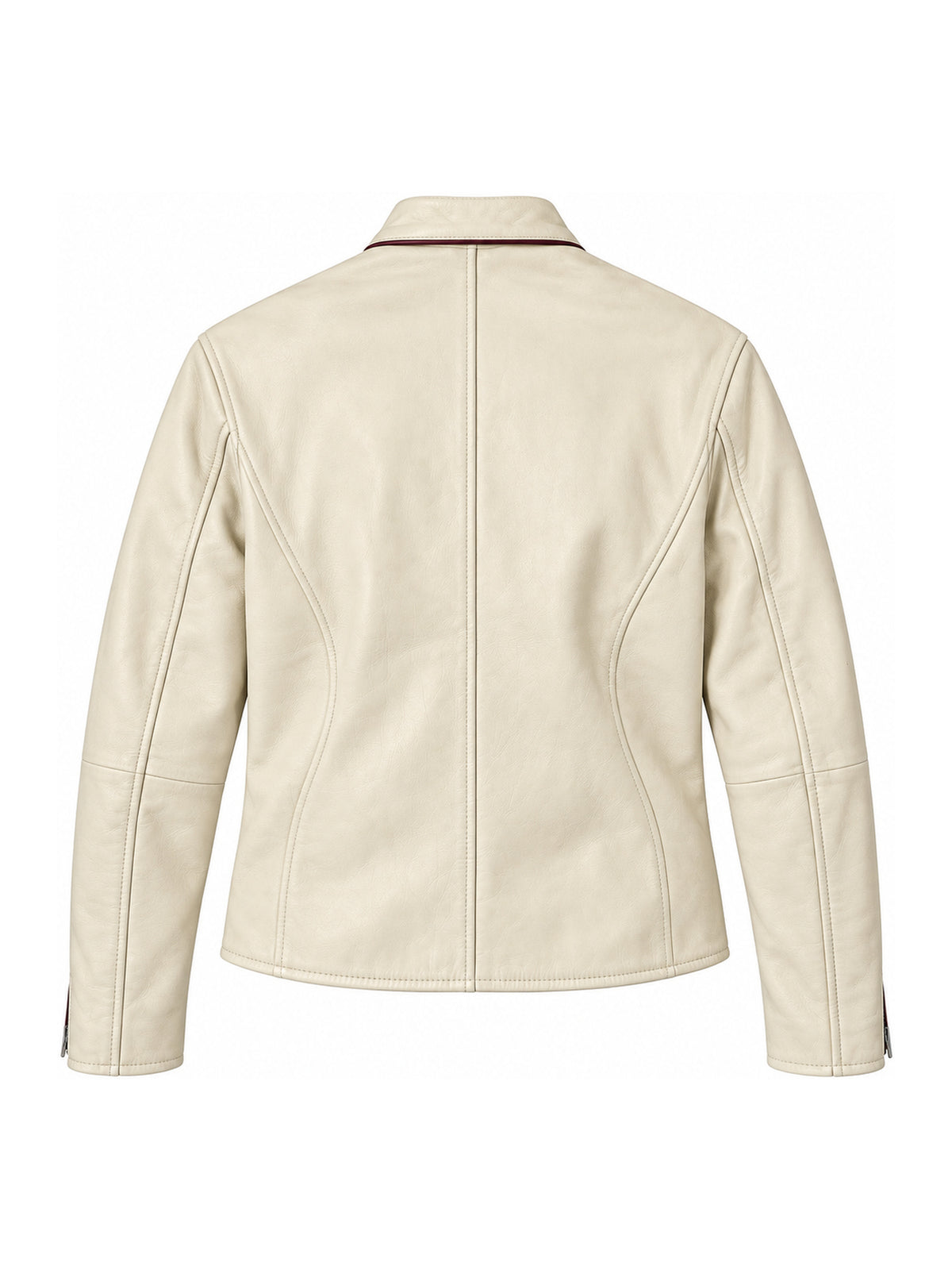 FINELLI Red Leather Star Jacket – back flat lay, cream leather