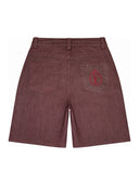 FINELLI Red Waxed Denim Shorts – Rückseite auf weissem Hintergrund