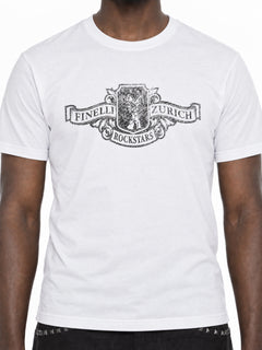 FINELLI Rockstar T-Shirt Weiss – Detailansicht von Print und Baumwollstoff