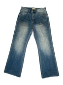 Snake Loose Bootcut Denim Pants – Vorderseite auf weissem Hintergrund