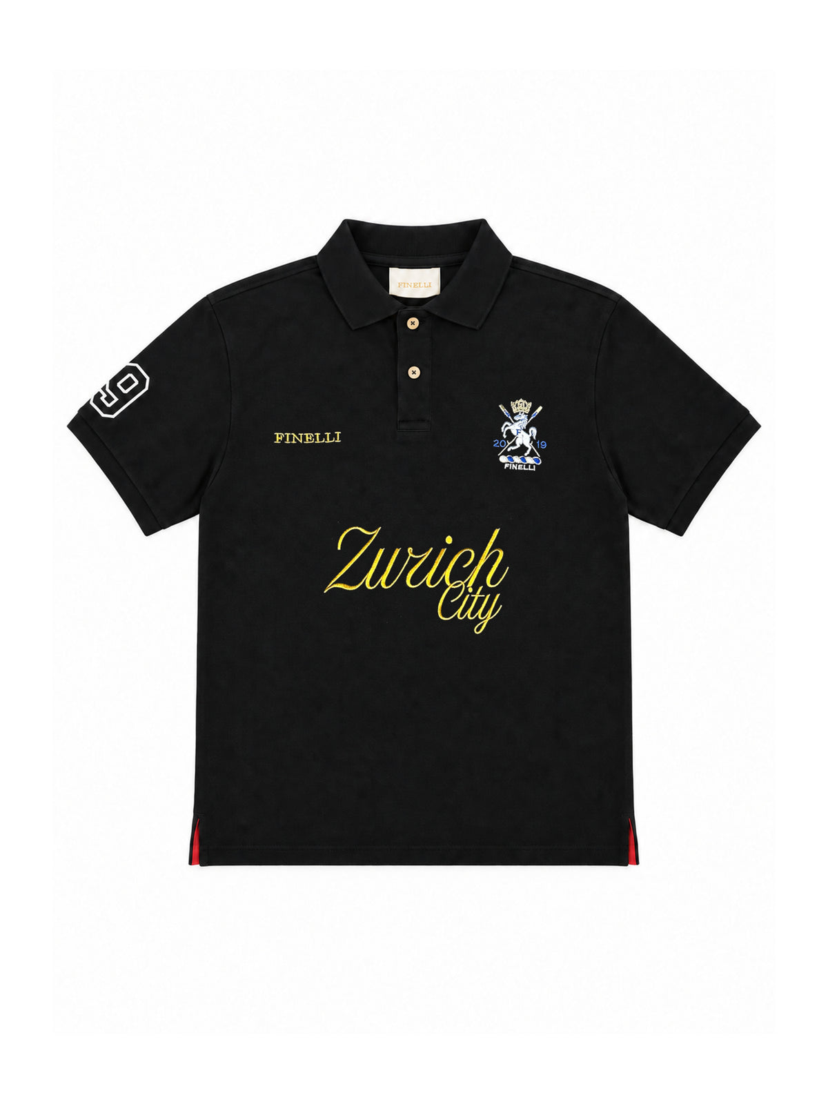 FINELLI Zürich City Polo Black – Vorderseite auf weissem Hintergrund
