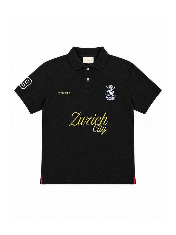 FINELLI Zürich City Polo Black – Vorderseite auf weissem Hintergrund
