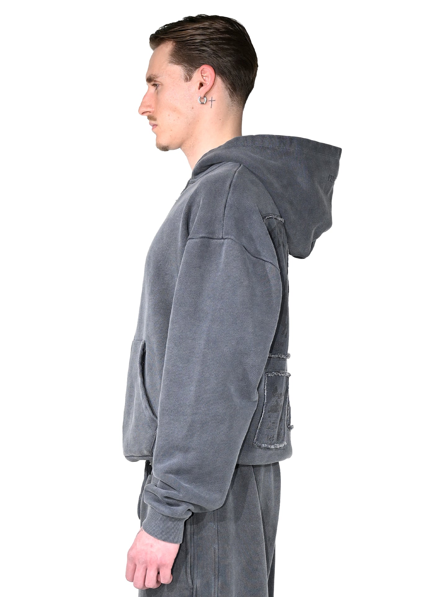 Wild West Zipper Hoodie Grey