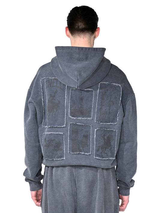 Wild West Zipper Hoodie Grey