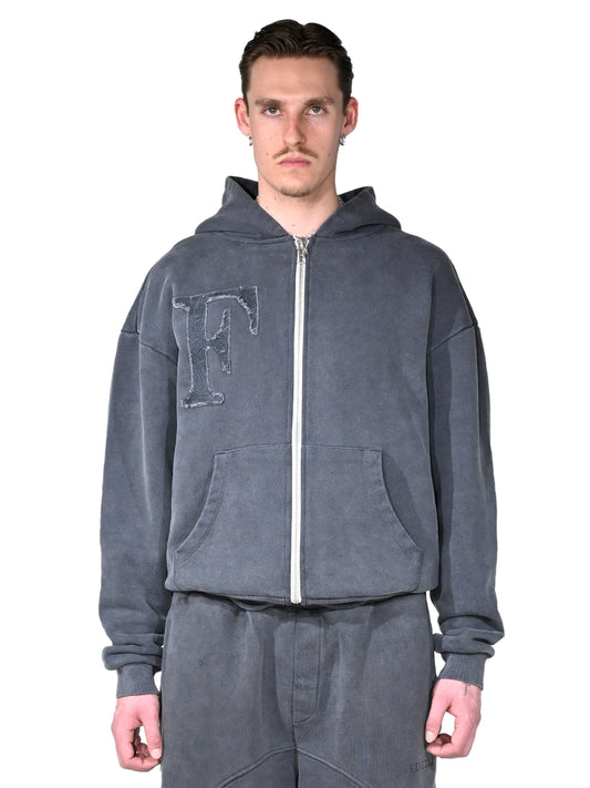 Wild West Zipper Hoodie Grey