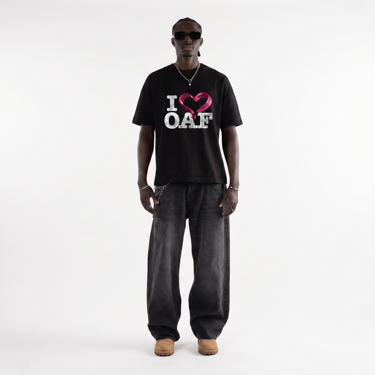 I Love OAF T-Shirt – FINELLI oversized t-shirt, back view