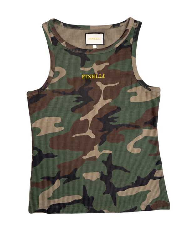 Camo Tank Top – FINELLI tank top, front view