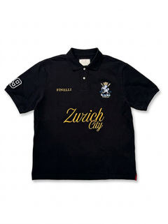Zürich City Polo Black – FINELLI polo shirt, front view