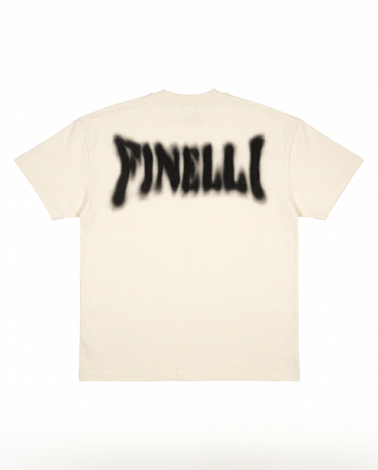 FINELLI Distorted  Logo Cream T-Shirt