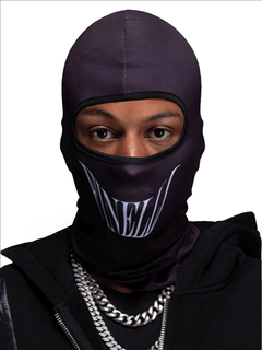 Balaclava Maske Black/White – FINELLI logo balaclava, front view