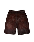 Red Waxed denim Shorts